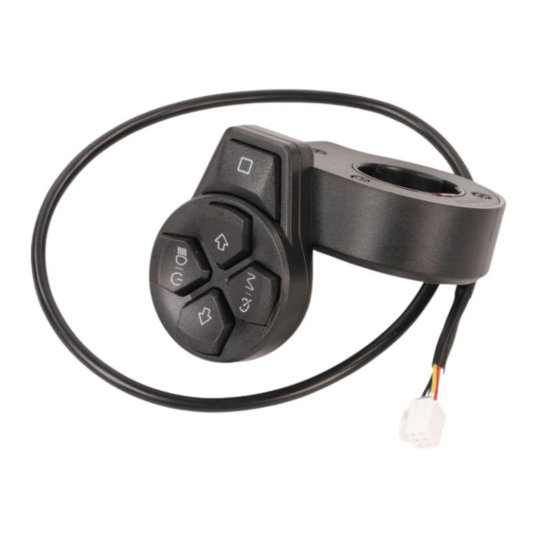 Motorcycle handlebar control switch with multiple push buttons and wiring connector