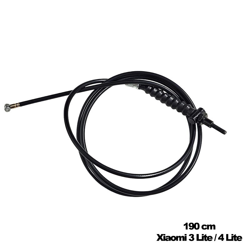 Long black 190 cm cable with inline adjuster, labeled for Xiaomi 3 Lite/4 Lite, likely a replacement control or throttle cable for a scooter or bike.