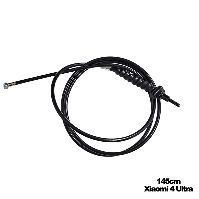 cable-freno-tambor-xiaomi-4-ultra – Elshoppen.dk 145 cm replacement cable for Xiaomi 4 Ultra, shown coiled with end ferrule and adjustment housing