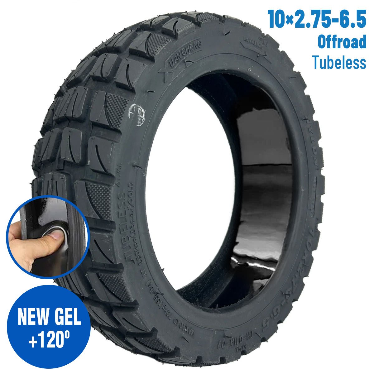 10×2,75-6,5 slangeløst offroad-dæk med gel