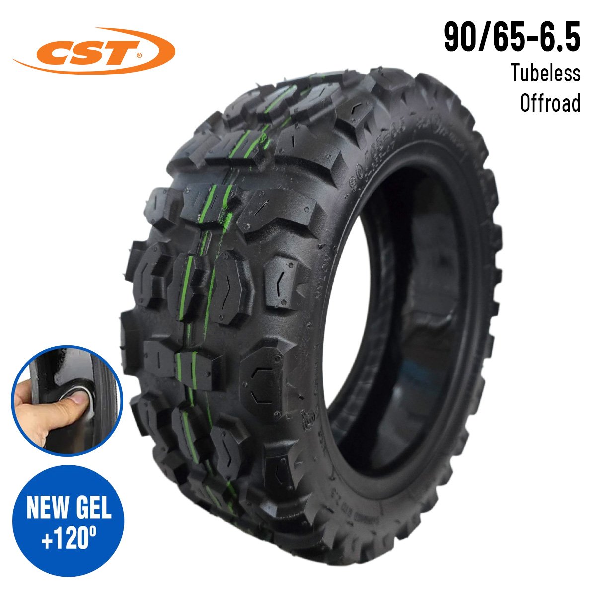 Slangeløst offroad-dæk 11×3 med punkteringsgel