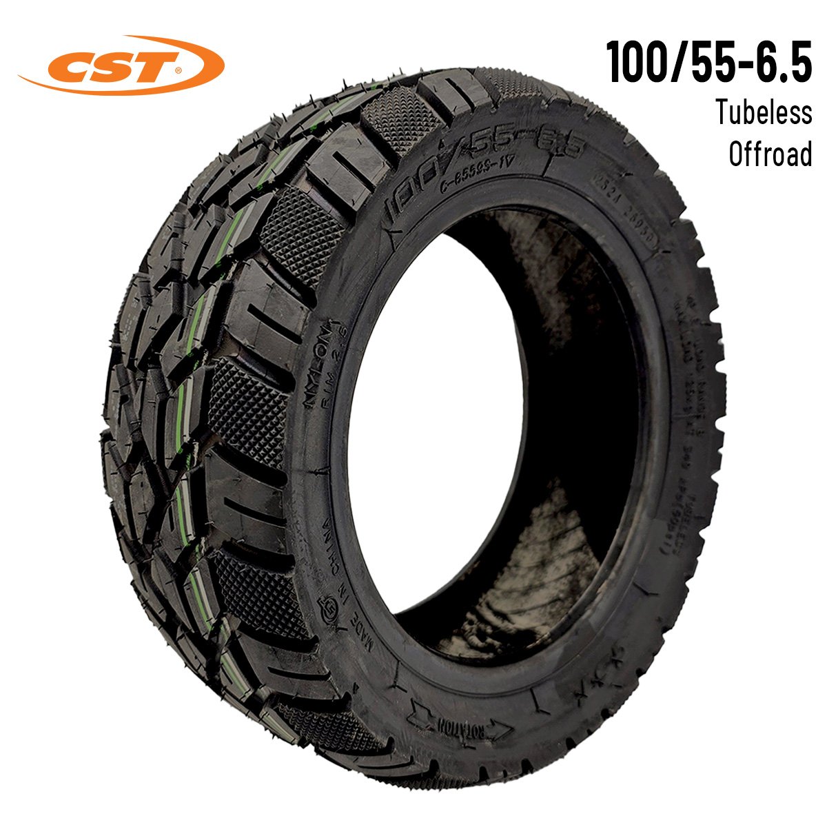 Tubeless terrændæk 100/55-6,5 til el-løbehjul